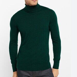 Express Men's Turtleneck Sweater Forest Green